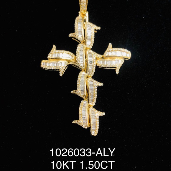 Mindsight Other - Custom made real diamond cross 10k solid gold pendant not cz not plated Genuine!